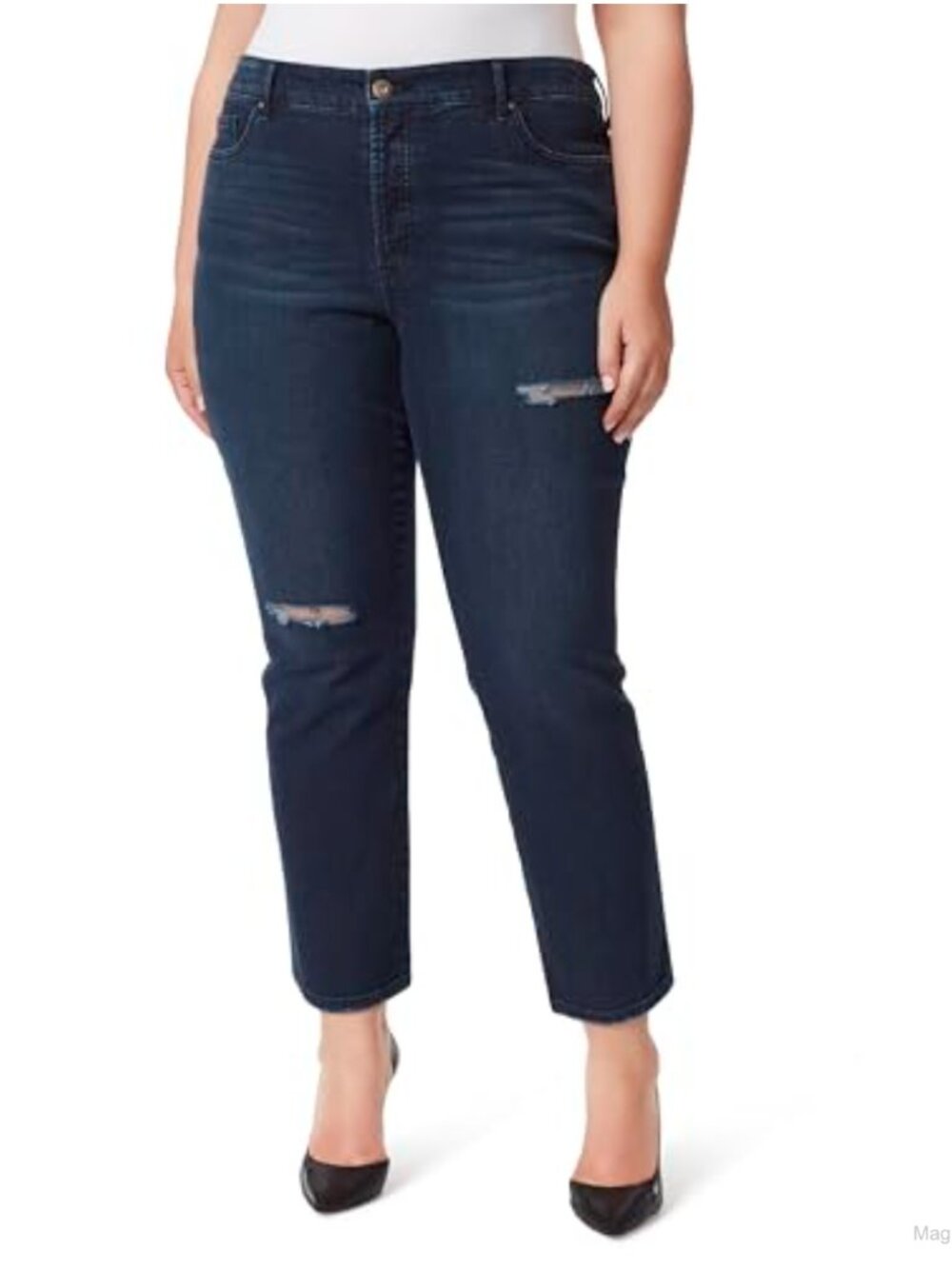 High Rise Ankle Skinny Jeans Stretch Contour Fit Curvy